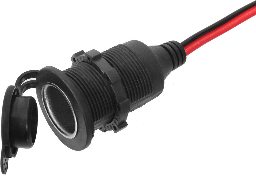 Zigarettenanzünder Steckdose 12V KFZ Kupplung mit 100cm Kabel Verlängerung