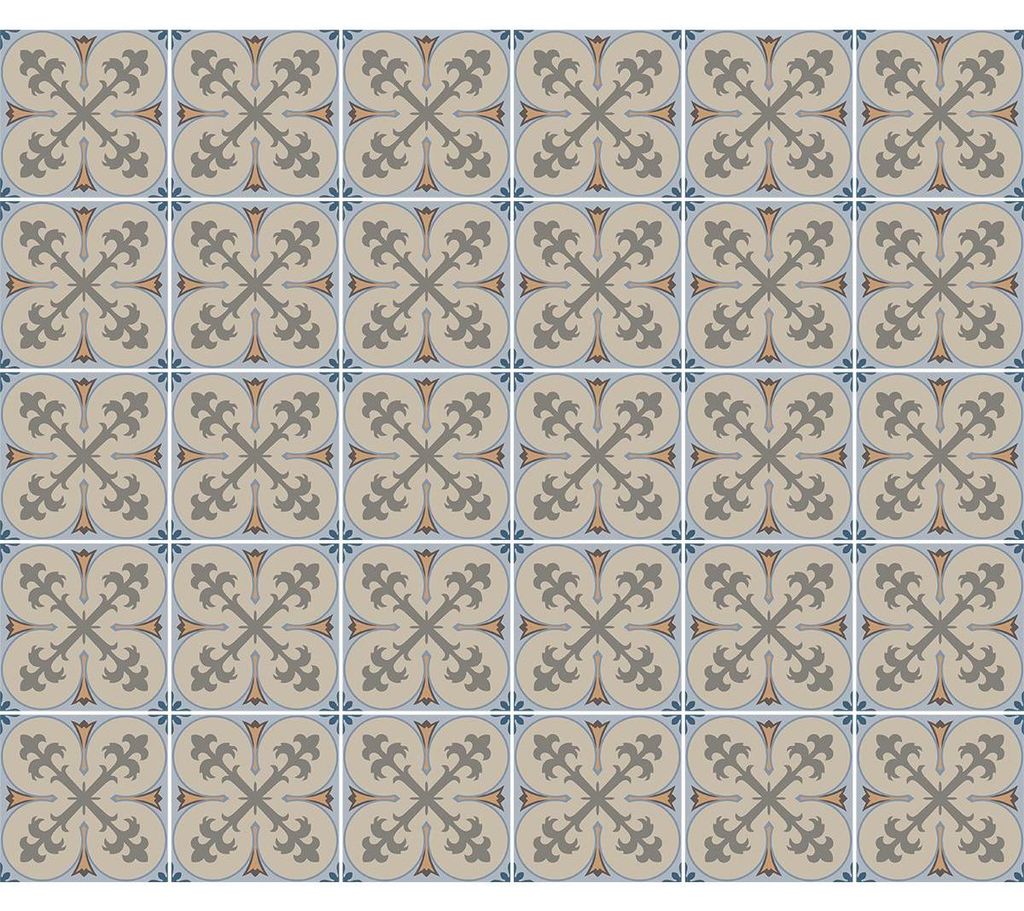 Selbstklebende Fliesenaufkleber für Küche und Bad – 30 Zementfliesenaufkleber, Azulejos Fulvia – 30 Aufkleber, 15 x 15 cm