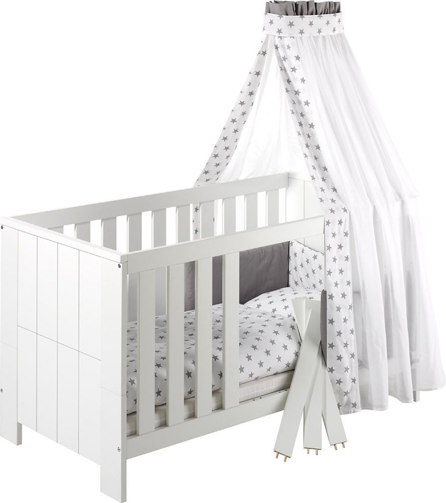 Schardt 4- teiliges Bettset mit Voile Big Stars grey Produktbild 
