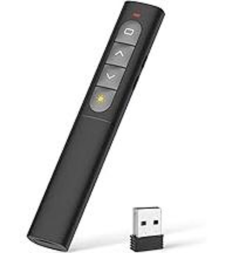 Wireless Presenter Powerpoint Fernbedienung Laptop mit Hyperlink Lautstärkeregler, 2.4Ghz PPT Präsentation Fernbedienung Klicker Präsentator Poi...