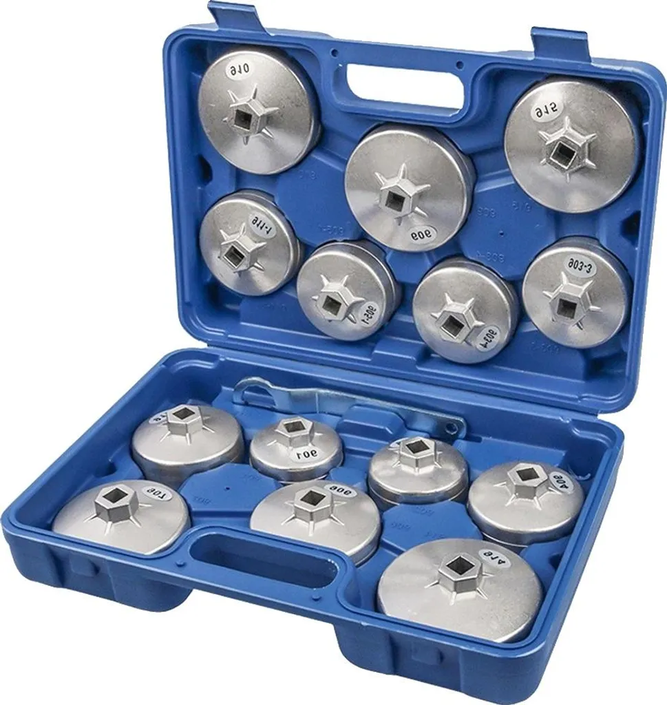 Set di chiavi per filtri olio, lega di alluminio resistente, design ergonomico, set da 15 pezzi