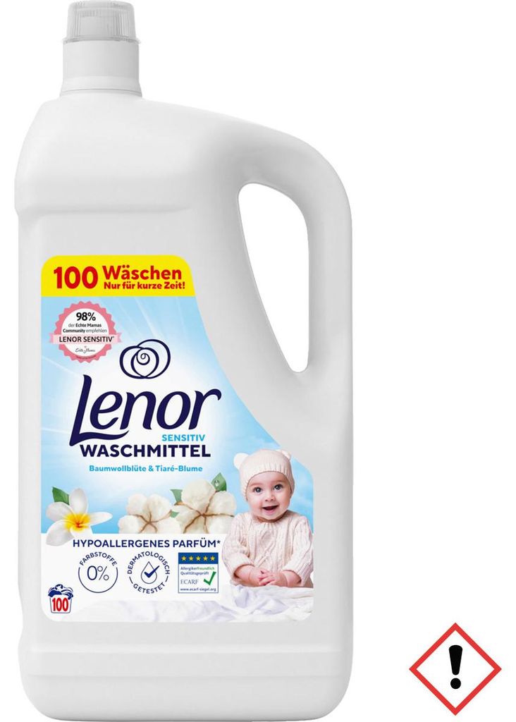 Lenor Sensitiv Baumwollblüte & Tiaré-Blume Waschmittel 5,0 Produktbild 