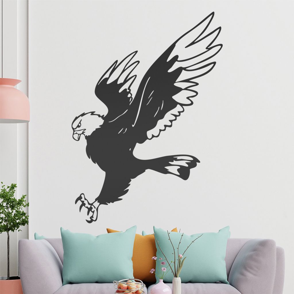 KIWISTAR Adler - Angriff Maus Hase Auge Wandtattoo in 6 Größen - Wandaufkleber Wall Sticker - Dekoration, Küche, Wohnzimmer, Schlafzimmer, Badez...