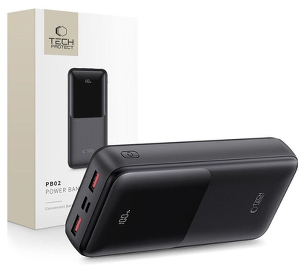 Tech-Protect Pb02 Power Bank 20000Mah 22,5W Schwarz