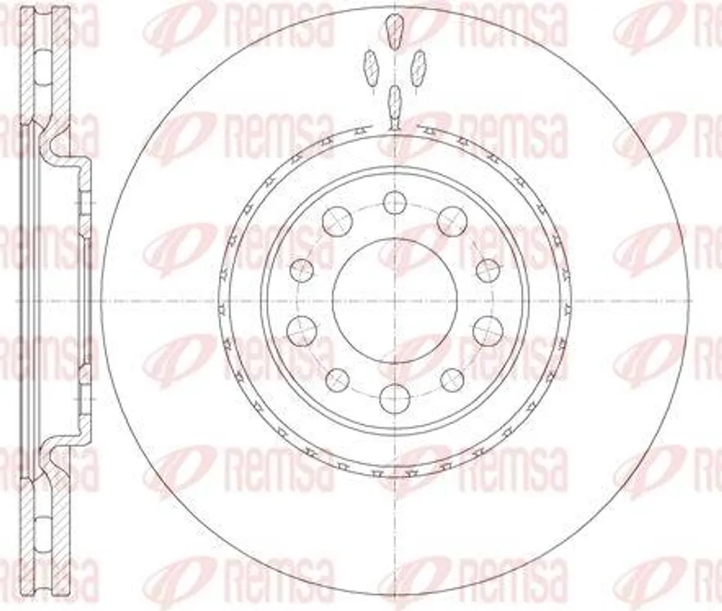 Disque de frein REMSA 6965.10 compatible OE 51731346 pour Alfa Romeo 159