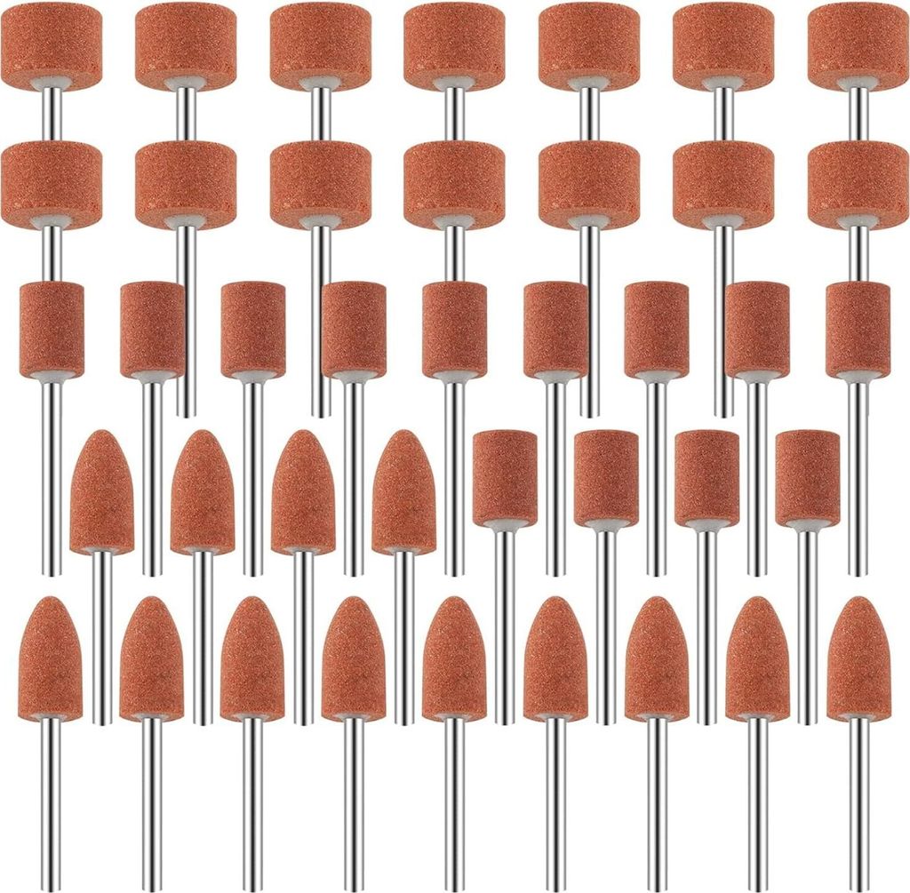 42 Stücke Korund Schleifstift-Set Steinschleif-Polierkopf zum Schleifen, Polieren, Entgraten