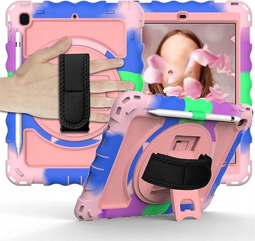 Tasche für iPad 6/5/Pro 9.7" mit Ständer und Schultergurt Bunt