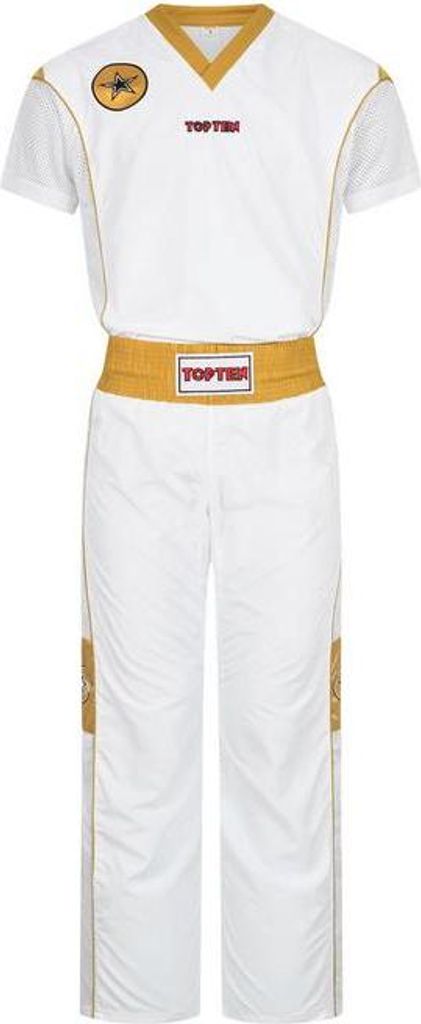 Kickboxuniform Star Edition weiss-gold 140