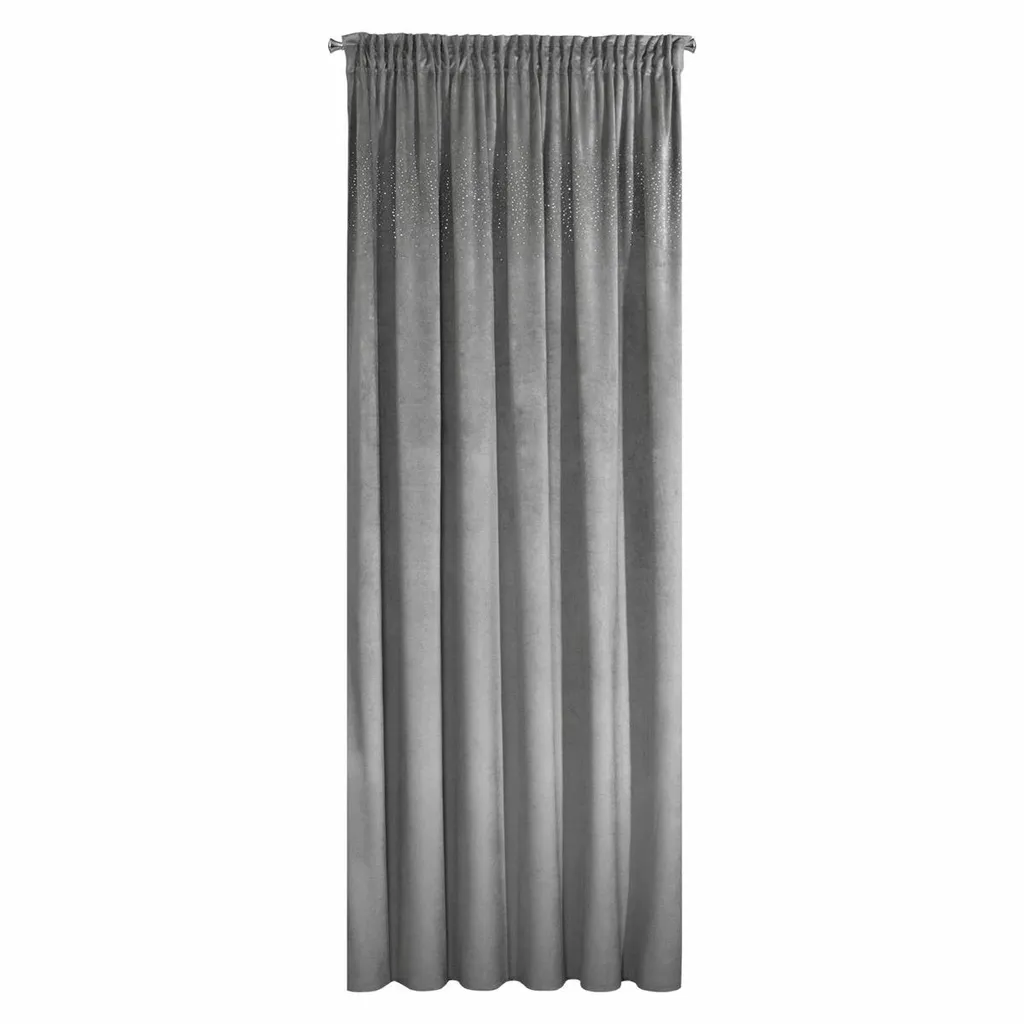 Rideau à œillets Aurora Stahl 140x270 cm en tissu épais gris foncé
