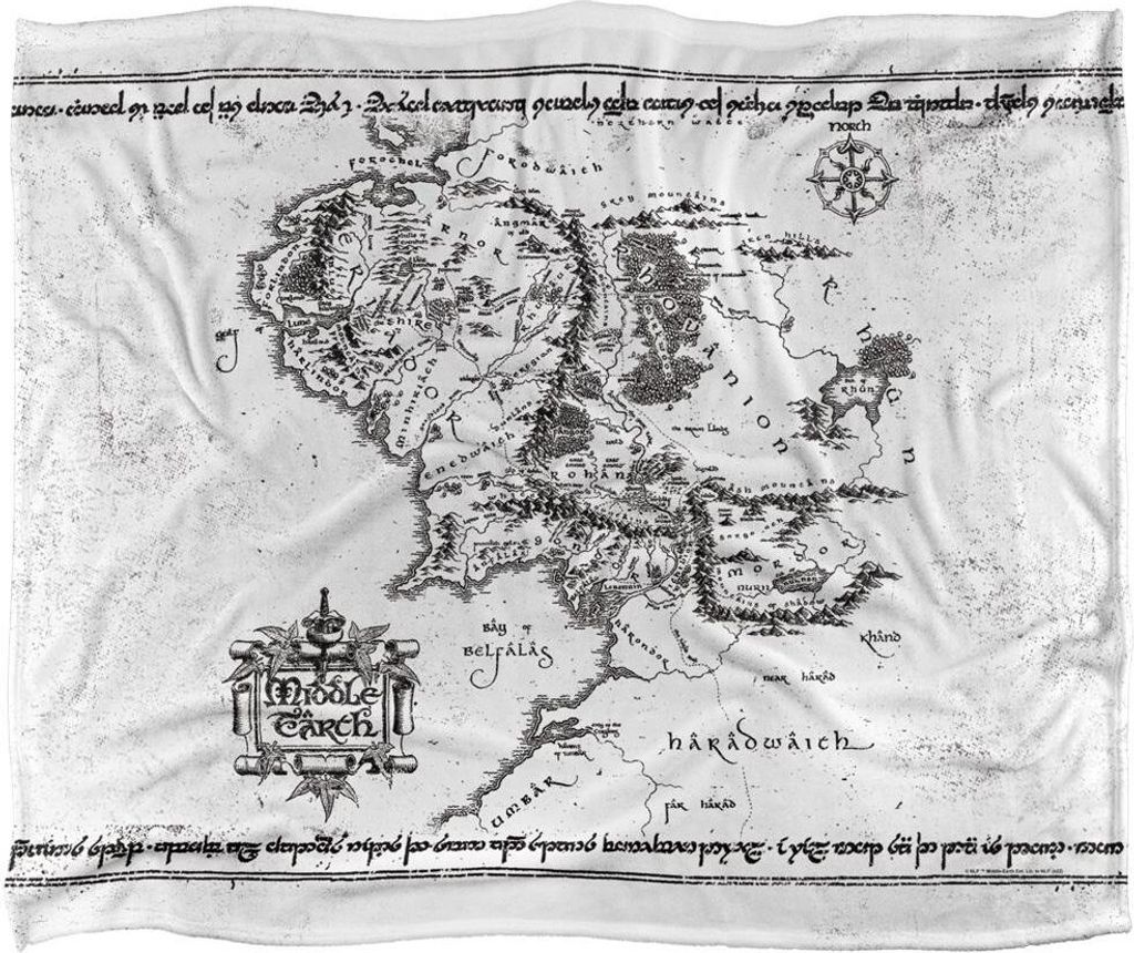Pán prstenů - deka, mapa světa TV18893 (jedna velikost) Obrázek produktu 