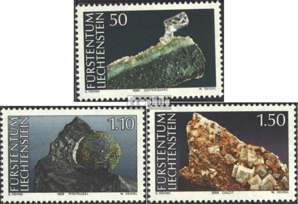 Briefmarken Liechtenstein 1989 Mi 981-983 (kompl.Ausg.) gestempelt Mineralien