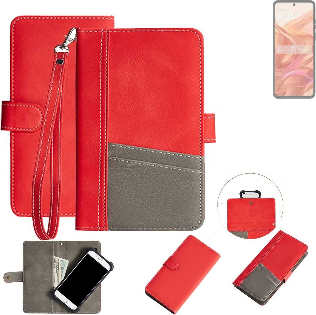 K-S-Trade Handy Schutzhülle für Motorola Razr 50 Hülle Portemonnee Brieftasche Klapphülle Kartenfächer Flip Wallet Case Etui