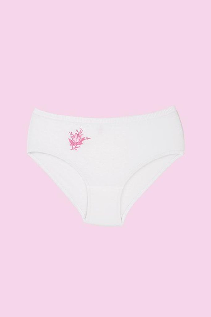 8er Pack Damen Slips Unterhosen mit Muster Weiß XXL %100 Baumwolle K-19