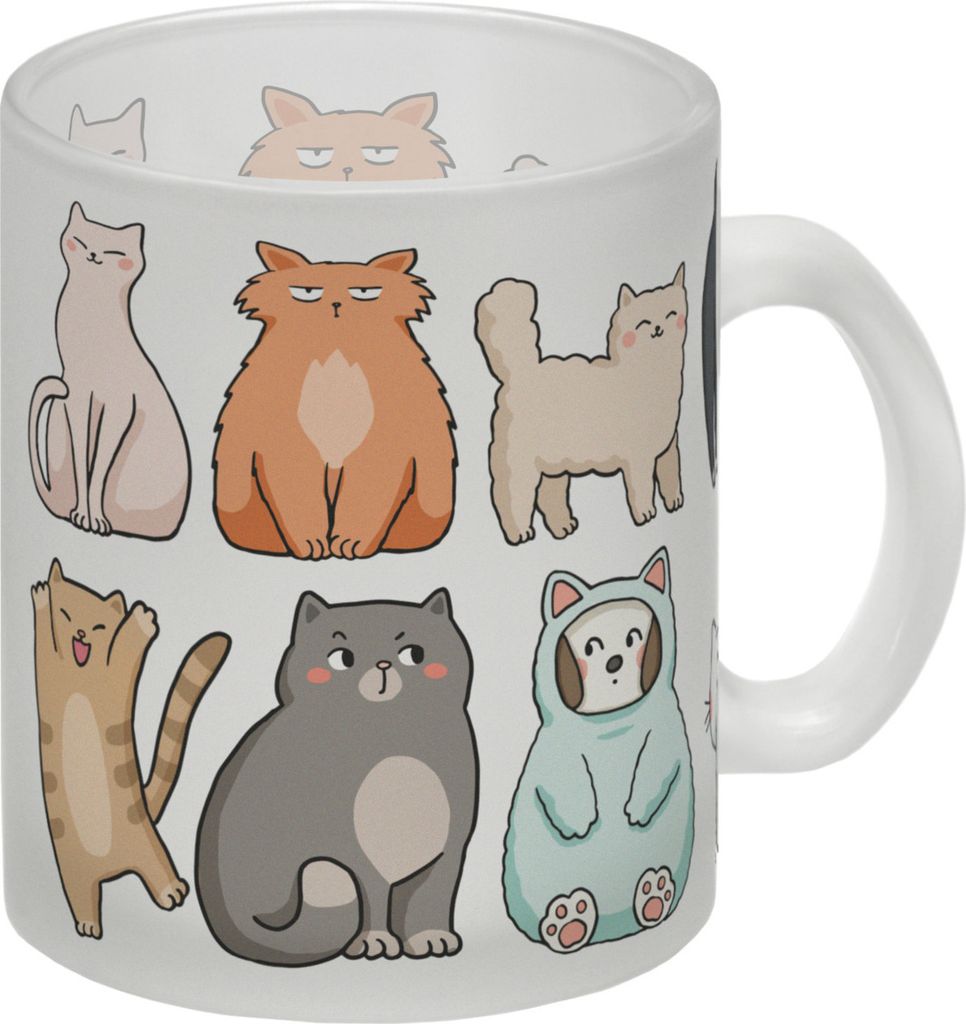 Katzenrassen Glas Tasse