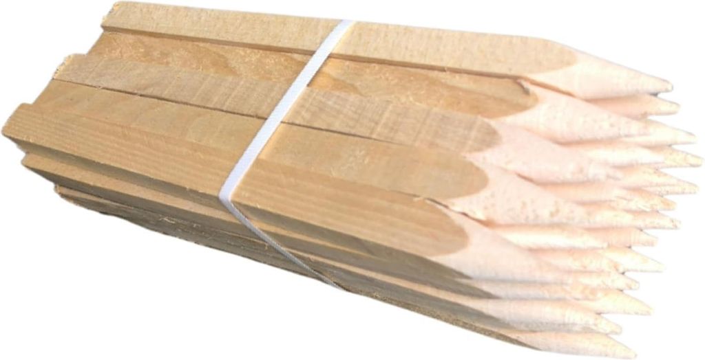 Holzpfähle Buchenholz 25 Stück 140 cm – Quadratisch 25×25 mm mit Spitze für Tomaten Pflanzstäbe Rankhilfe Markierung Gartenbau Zaunpfosten
