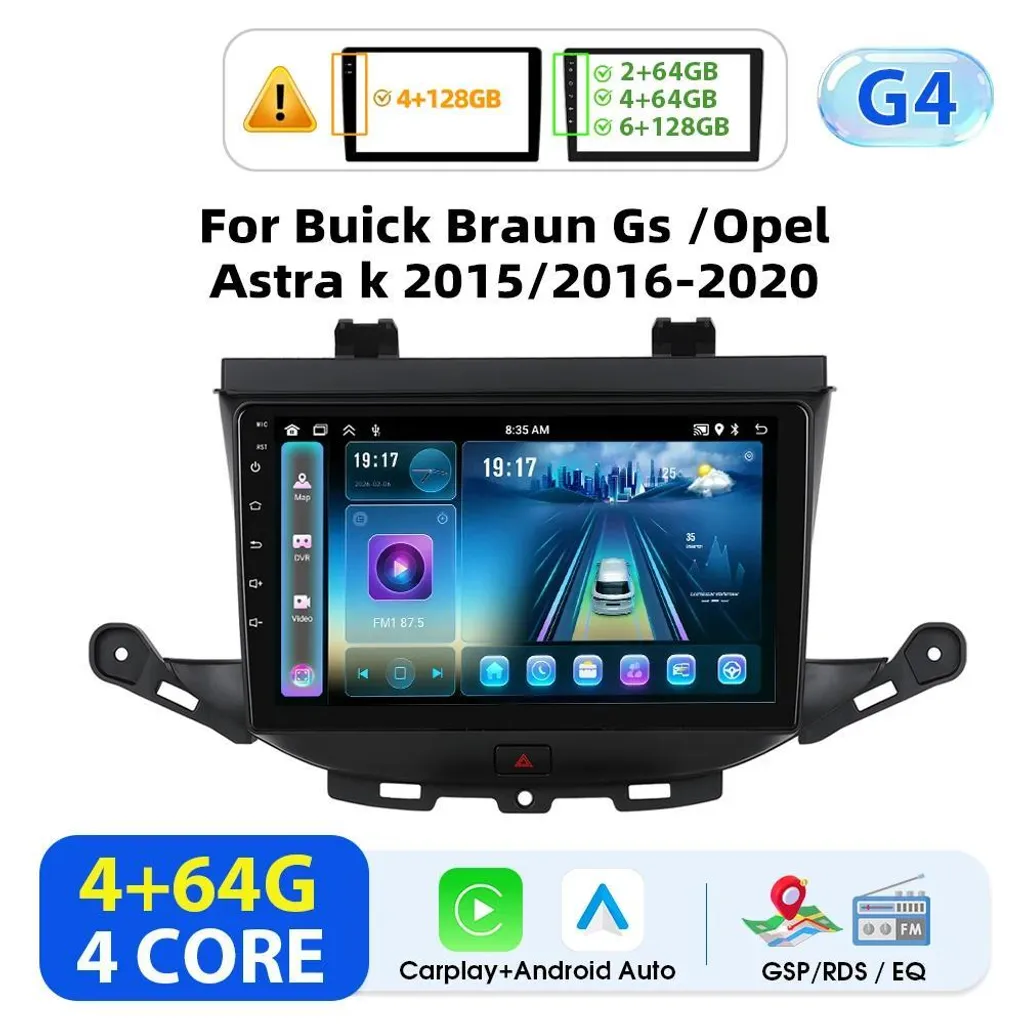 Autoradio GPS Écran Tactile 23 cm Android pour Opel Astra K et Buick