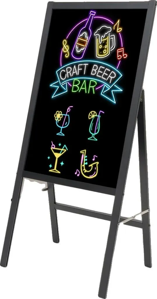 Ardoise lumineuse LED 60x40 cm pour menu restaurant et commerce