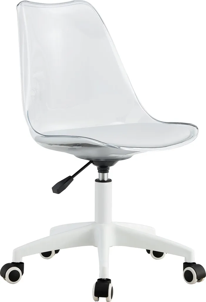 Siège pivotant ergonomique : dossier transparent et assise rembourrée