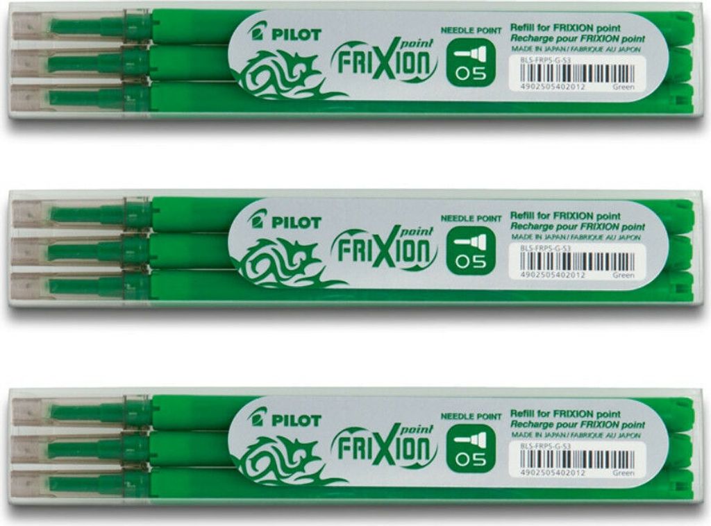 Pilot Frixion Point Ersatzminen 0.5 grün - 9er-Set