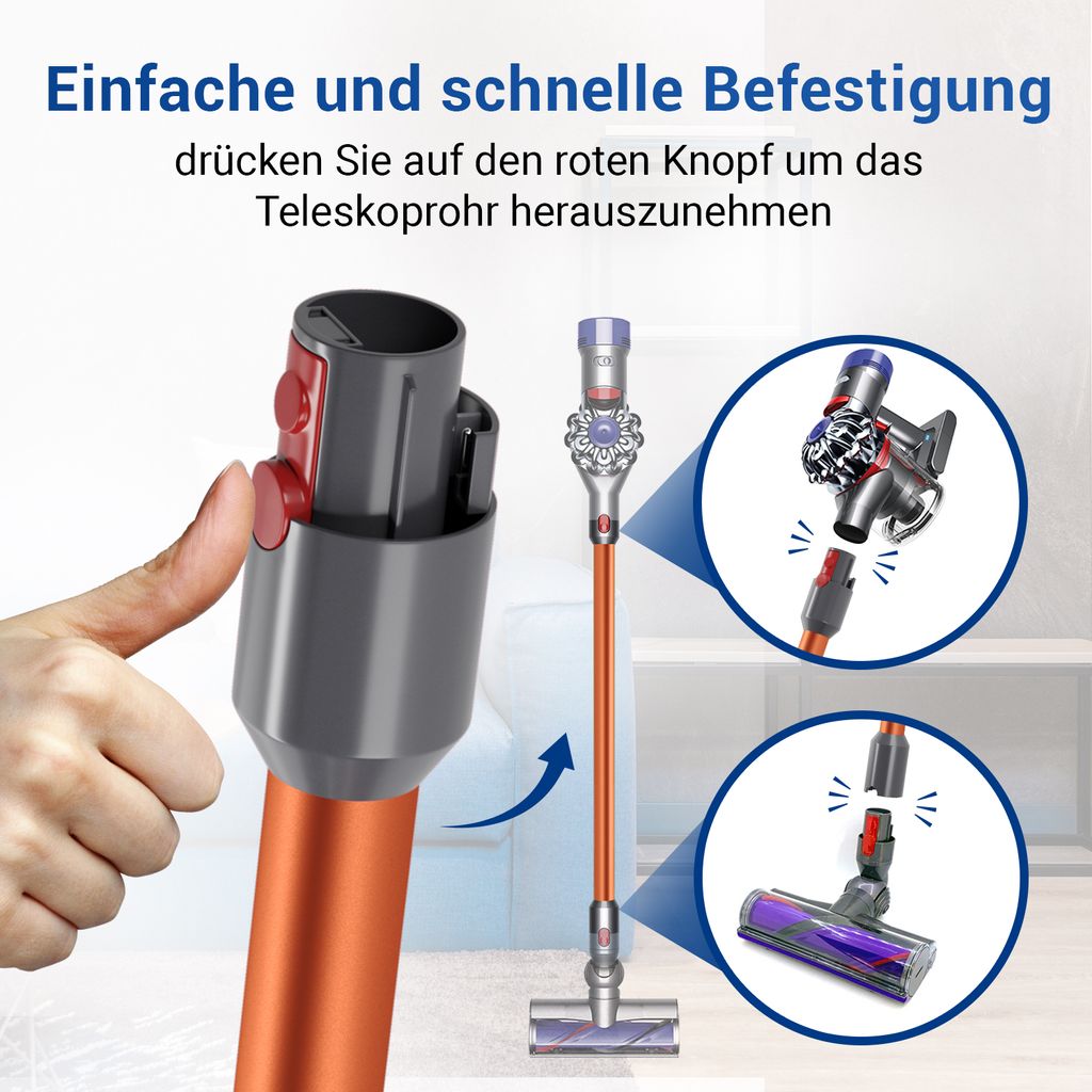 Staubsaugerrohr Ersatz für Dyson 967477-08 Teleskopstange Produktbild 6