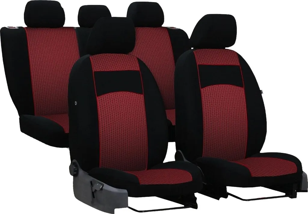Coprisedili Auto Mitsubishi Galant Rossi - Set 3 Pezzi Universali - 10