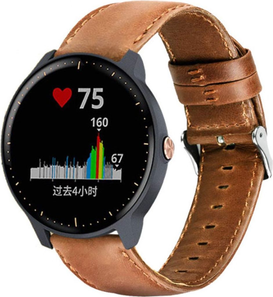 Strap-it Garmin Vivoactive 3 Lederarmband (Braun)