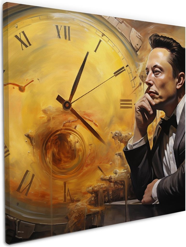 Wallario Premium Leinwandbild Zeitgedanken in Größe 50 x 50 cm