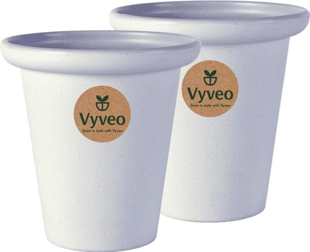 Vyveo - Blumentopf Skara - 2er-Set - Hellgrau - 13x13