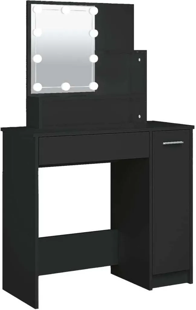 Mobile Ingresso Nero con LED 136 cm | Arredo Casa Moderno e Versatile