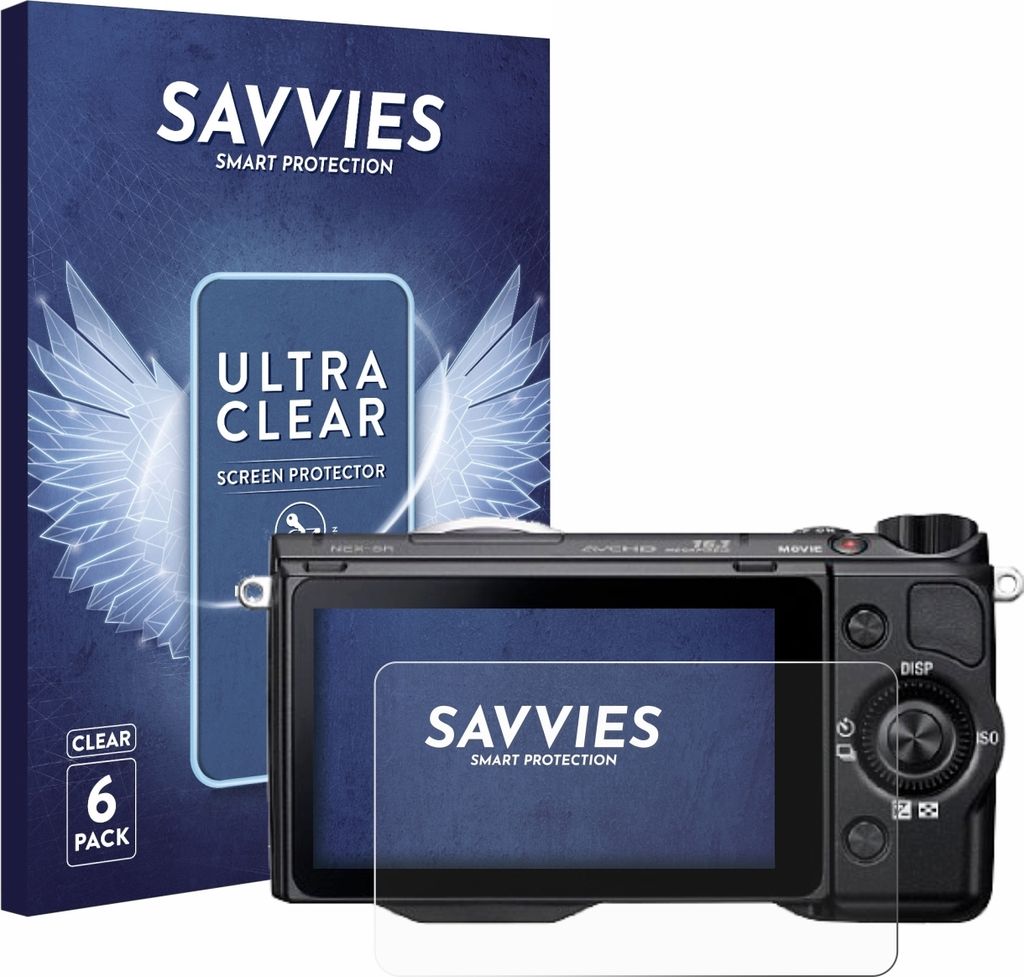 6x Für Sony Alpha NEX-5R Schutzfolie Savvies Displayschutz Display Schutz Folie Klar Transparent