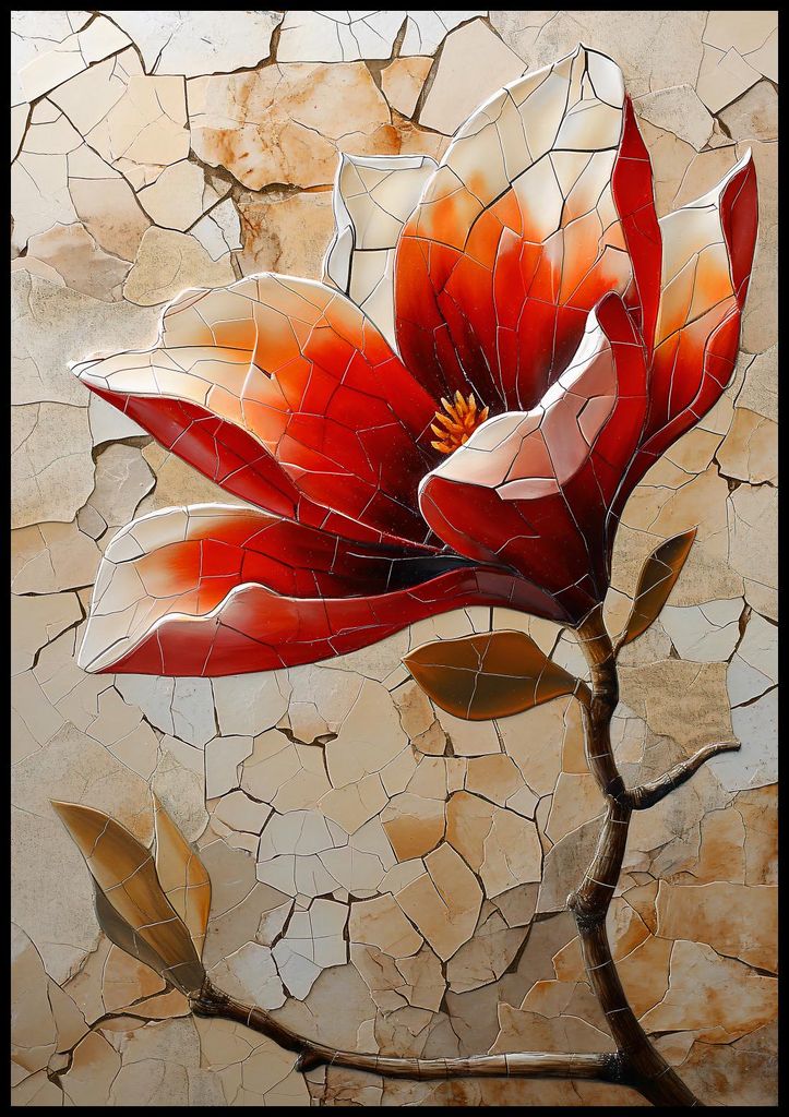 Plakat 70x100cm Mosaik aus Glasblume