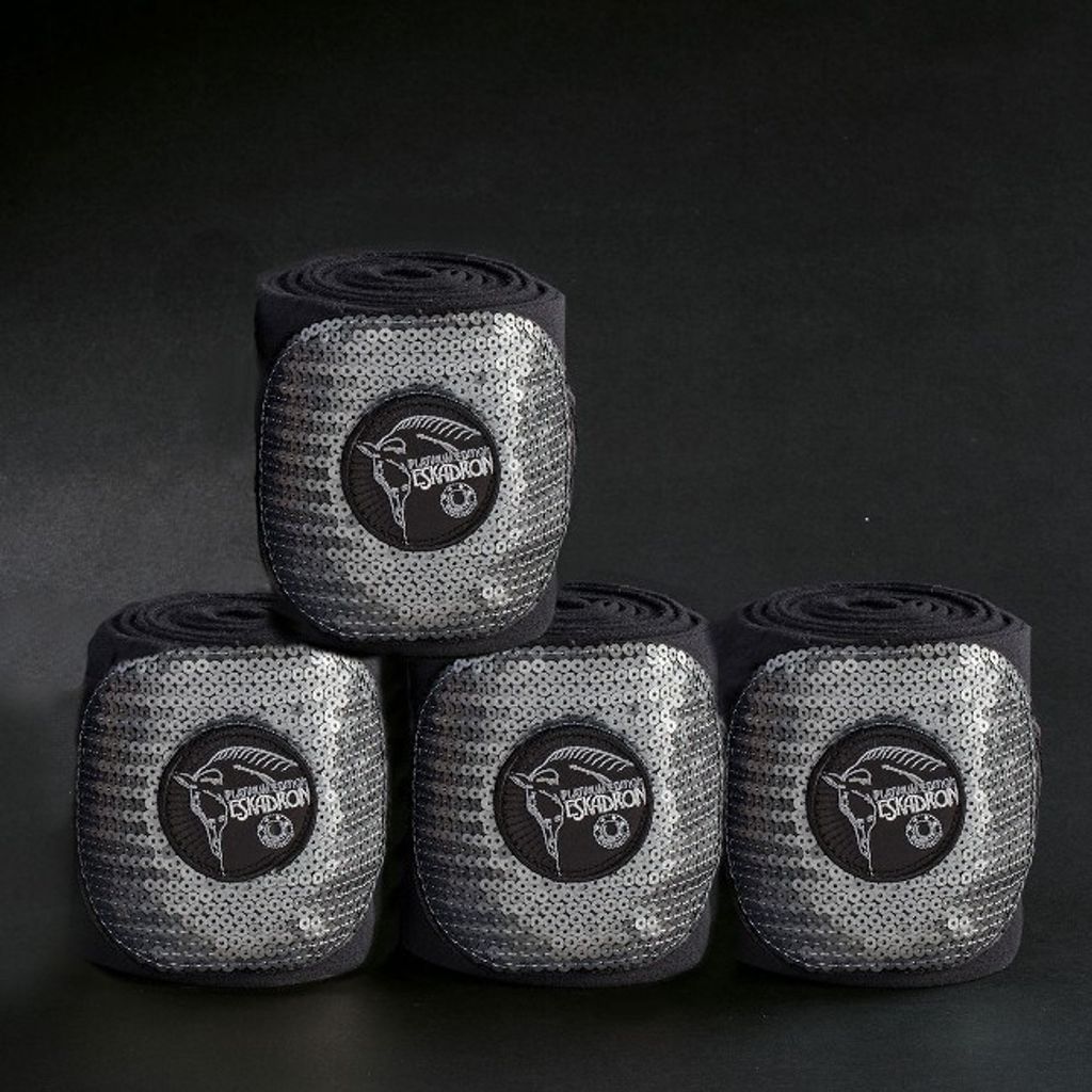 Eskadron Platinum Bandagen " FLEECE PAILLETTEN " Farbe - schwarz