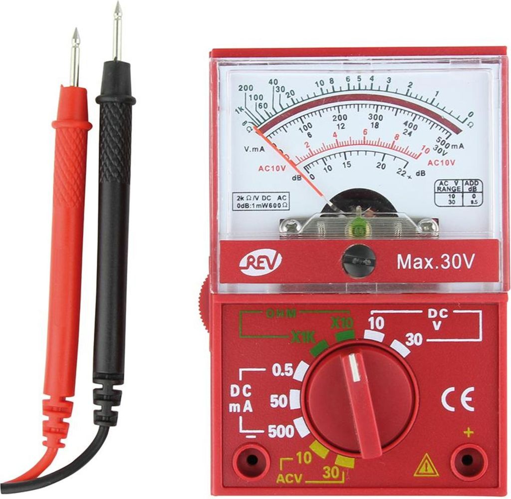 REV Vielfachmessgerät Analog sw/rt Hand-Multimeter analog (0037360002)