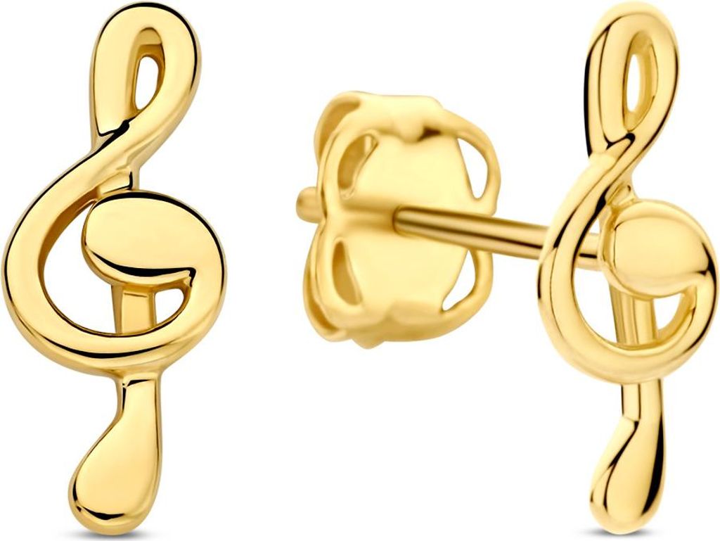 Ohrstecker Notenschlüssel echt Gold 585 (14 kt)