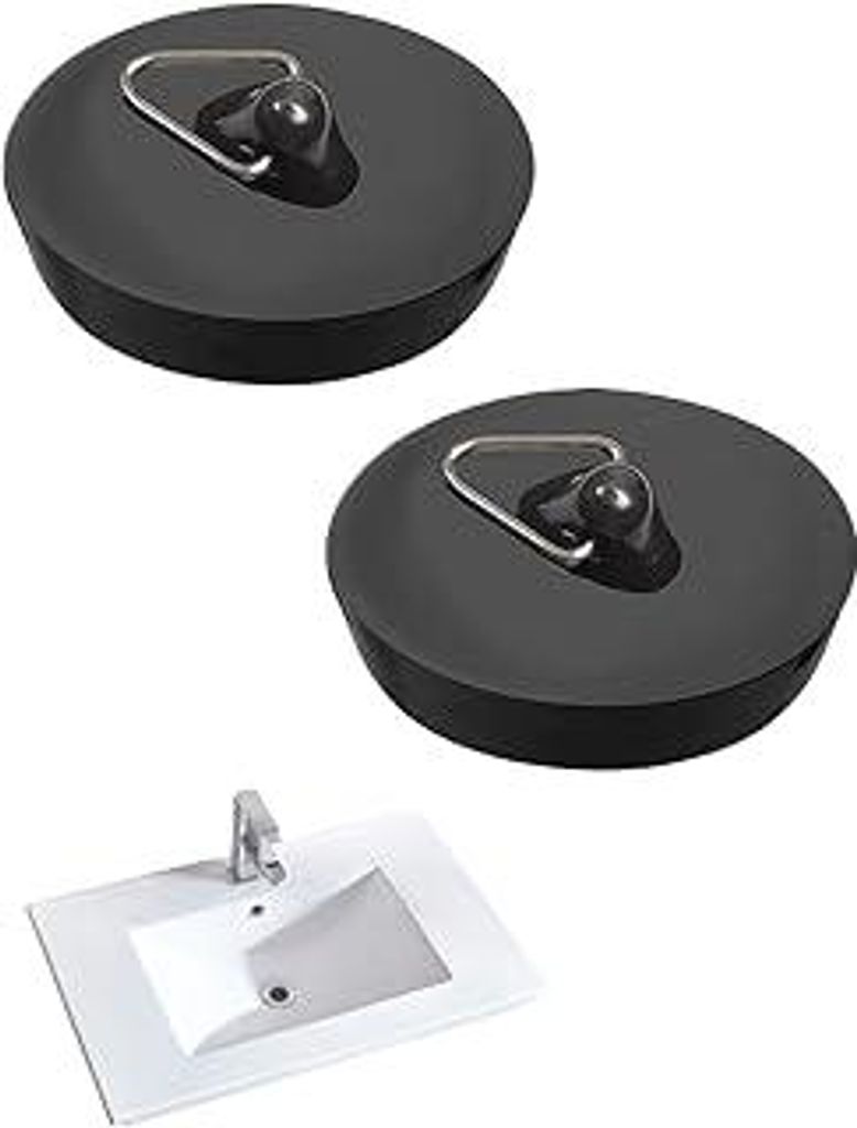 2 Stück Abflussstopfen, Spüle Abfluss Stöpsel, Waschbeckenstöpsel, Gummi Stöpsel für Spülbecken, Spülbecken Stöpsel mit Haken, für Badewa...