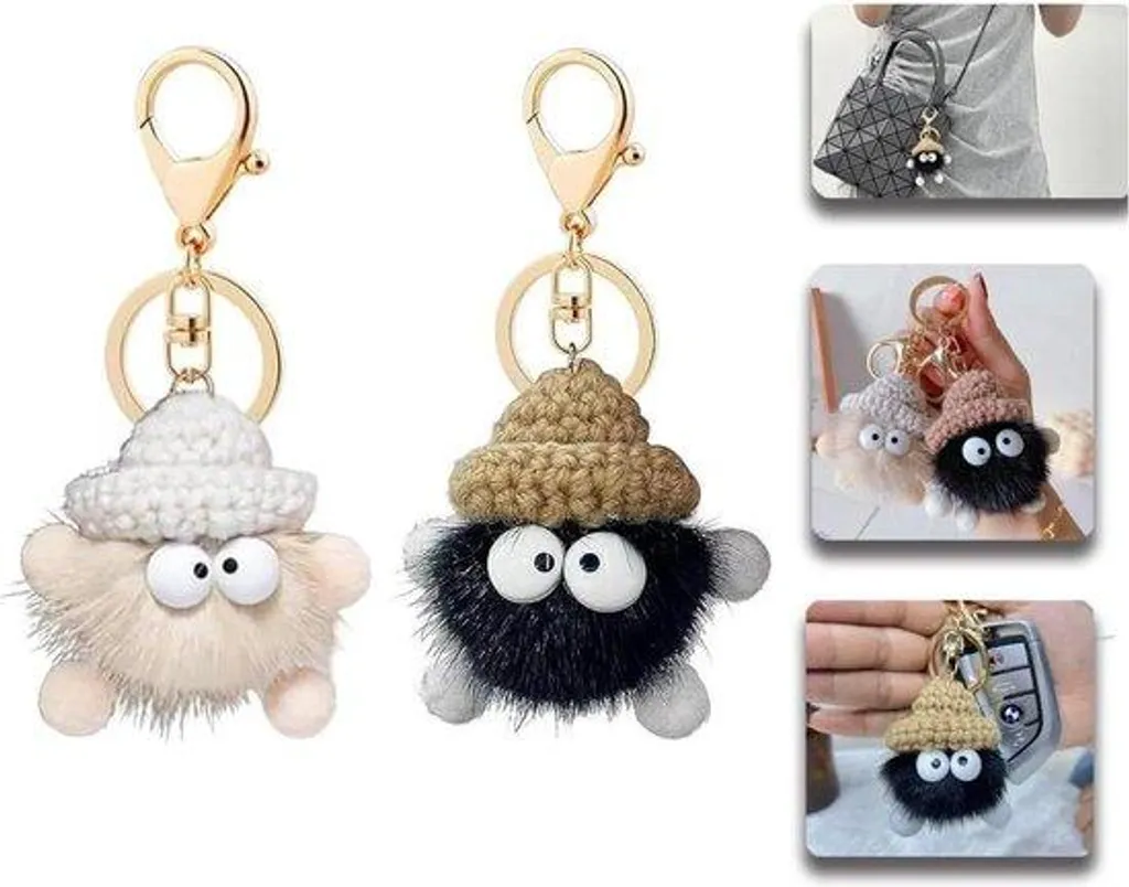 Porte-monnaie fille à strass brillants et pompons doux style kawaii
