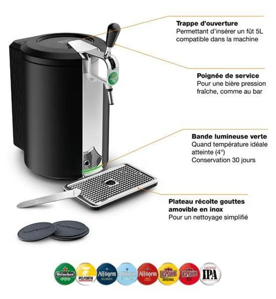 Pompe à Bière Krups Beertender Réfrigérante 4°C Conservation 30 Jours