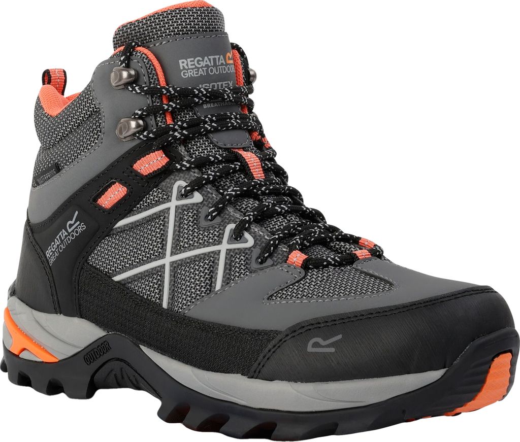 Regatta - Damen Wanderstiefel "Samaris III" RG10015 (38 EU) (Stahlfarben/Satsuma)