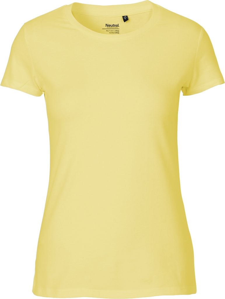 Neutral O81001 | damen Fitted T-Shirt / 100% Fairtrade-Baumwolle - Farbe: Dusty Yellow - Größe: XS