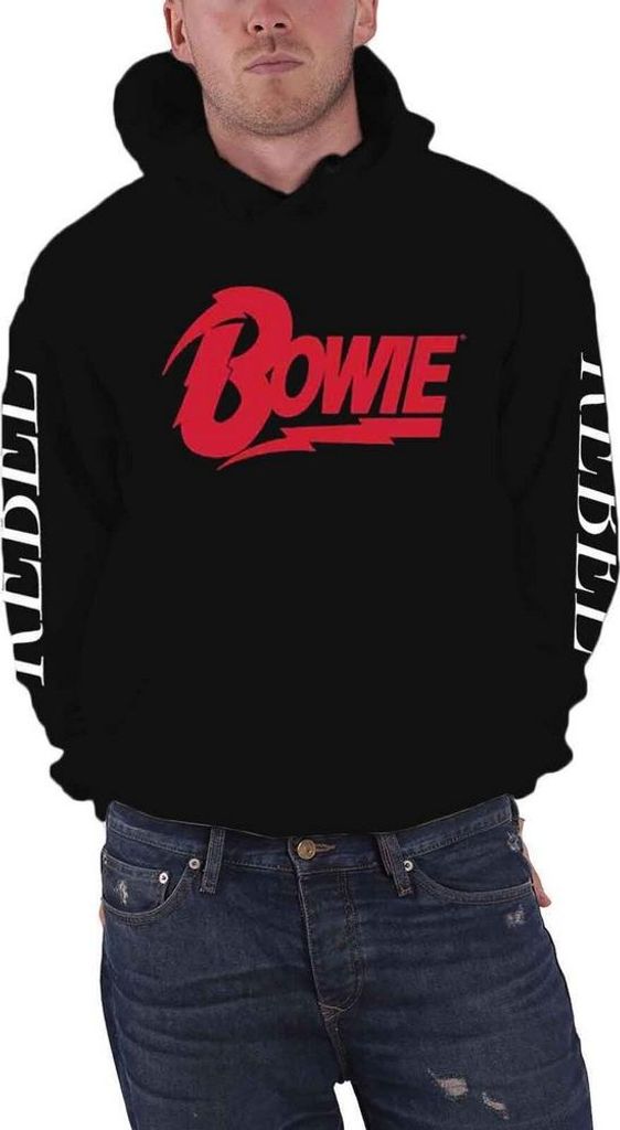 David Bowie - "Rebel Rebel" Kapuzenpullover für Herren/Damen Uni RO1450 (L) (Schwarz)