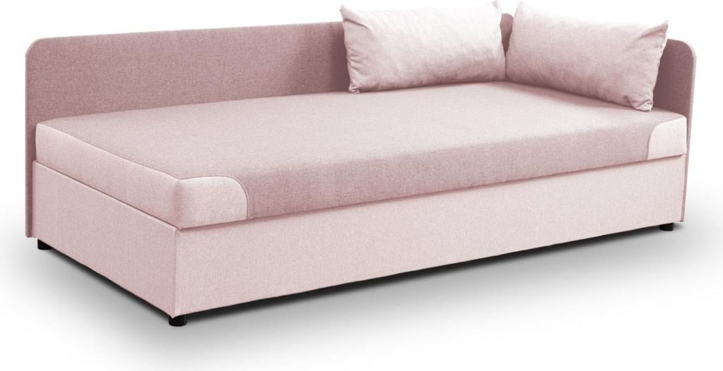 Tagesbett - 80x180 cm - Kinderbett Sofabett - Rosa - mit Stauraum - Bonell-Federn - Sofa mit Armlehnen und Rückenlehne