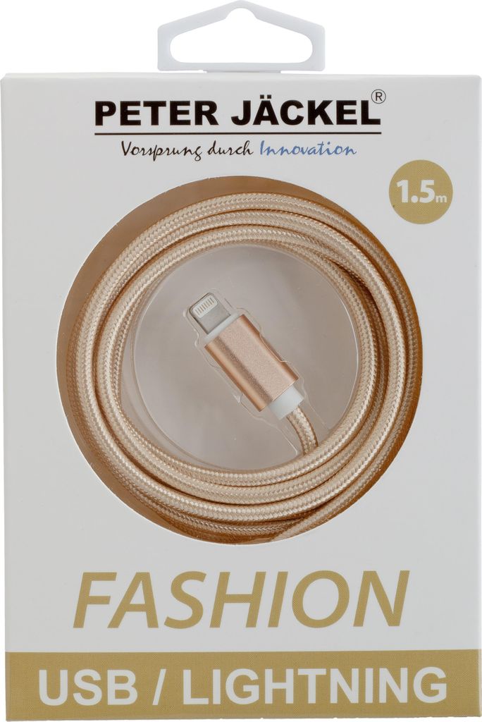 PETER JÄCKEL FASHION 1,5 m USB Data Cable Gold Typ-A/Lightning mit Sync- und Ladefunktion (15668)