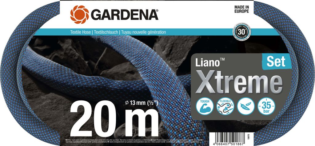 Textilschlauch Liano Xtreme L.20m ID 13mm GARDENA