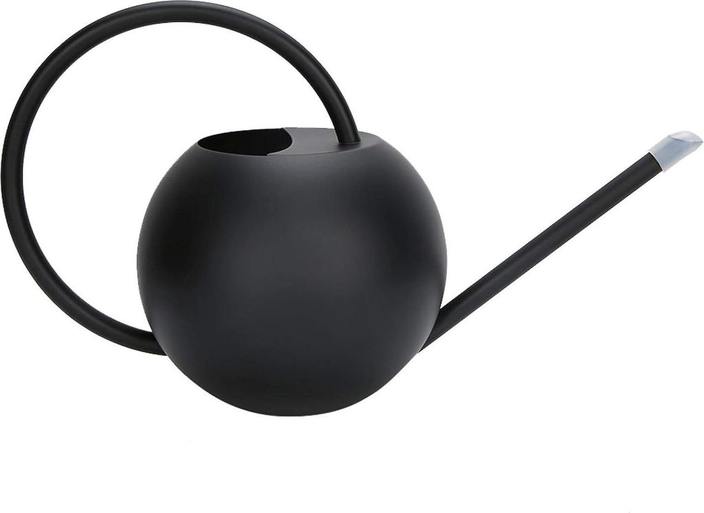 Gießkanne mit langem Auslauf 33oz/1L - Edelstahl-Gießkanne für Zimmerpflanzen - drinnen und draußen - schwarz