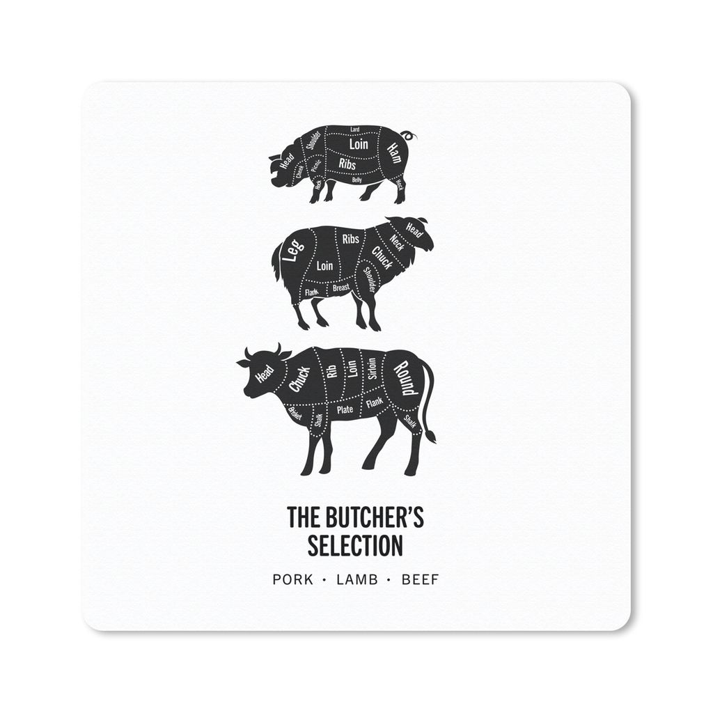 MuchoWow® Mauspad Mousepad Fleisch - Tiere - Kuh - Küche Produktbild 