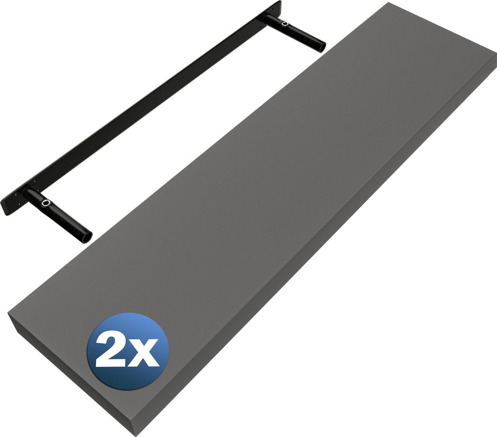 Casaria Schweberegal 2x 90cm, Grau, 15 kg, verdeckte Produktbild 