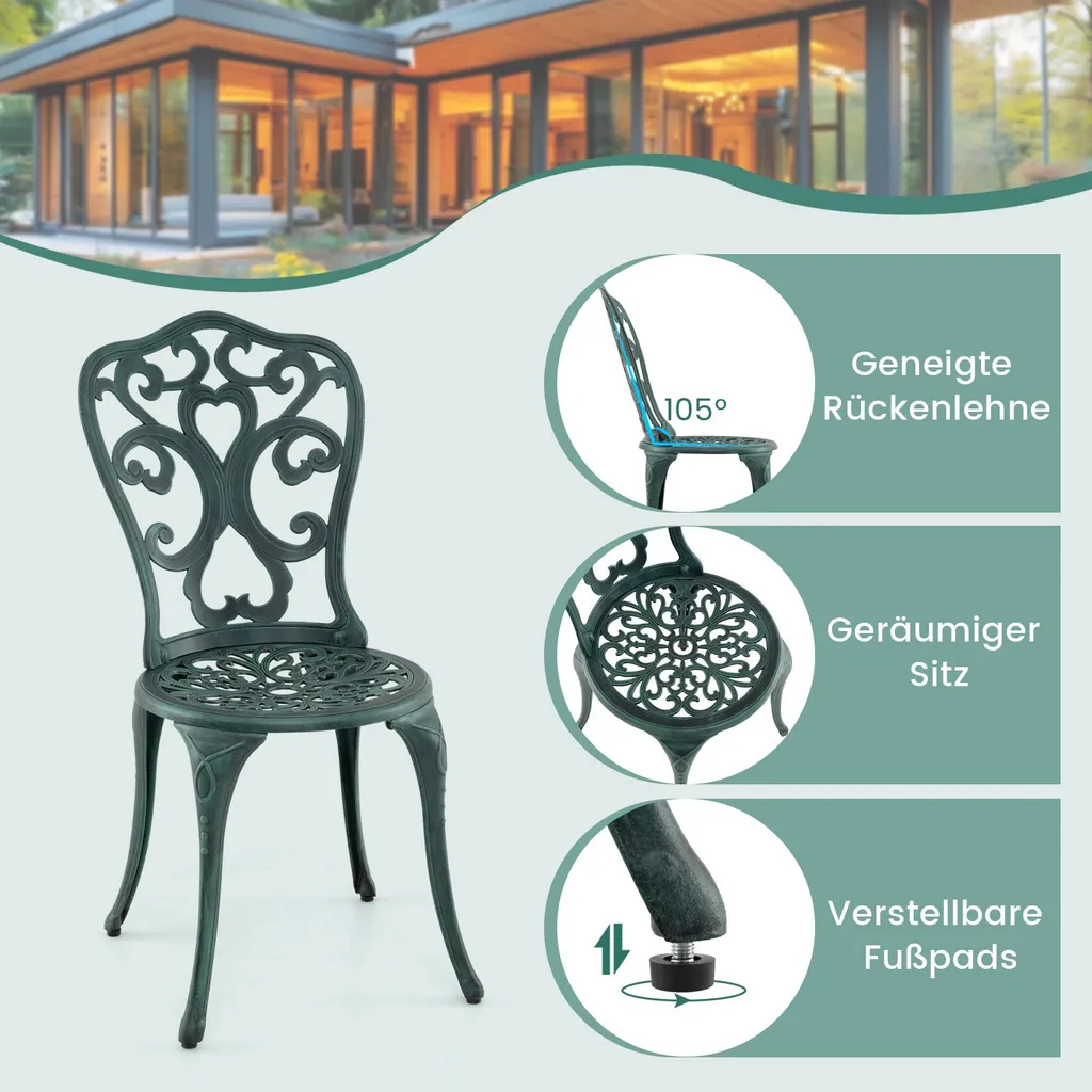 Ensemble de Jardin Résistant aux Intempéries avec Table et Chaises - 7