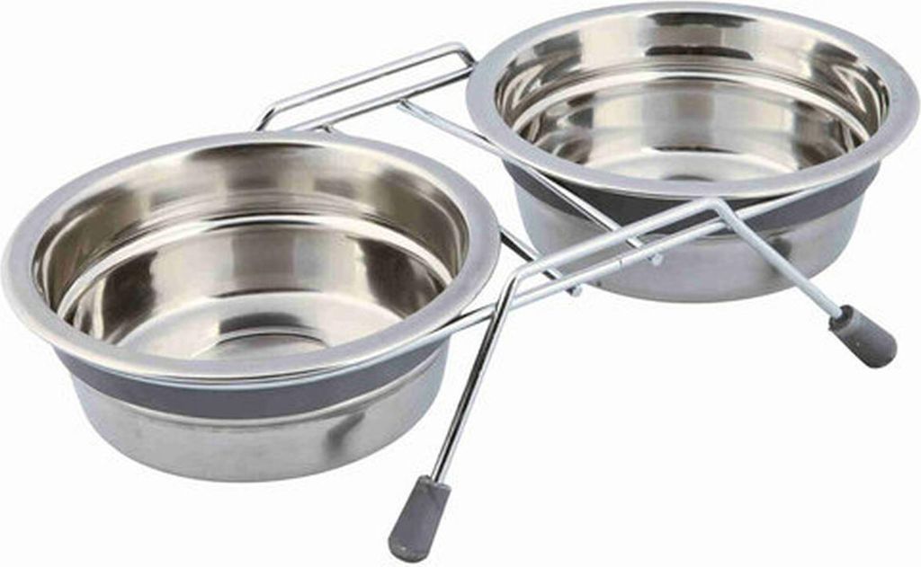 Futternapf für Hunde Trixie Edelstahl 450 ml Double 2 × 0,45 L