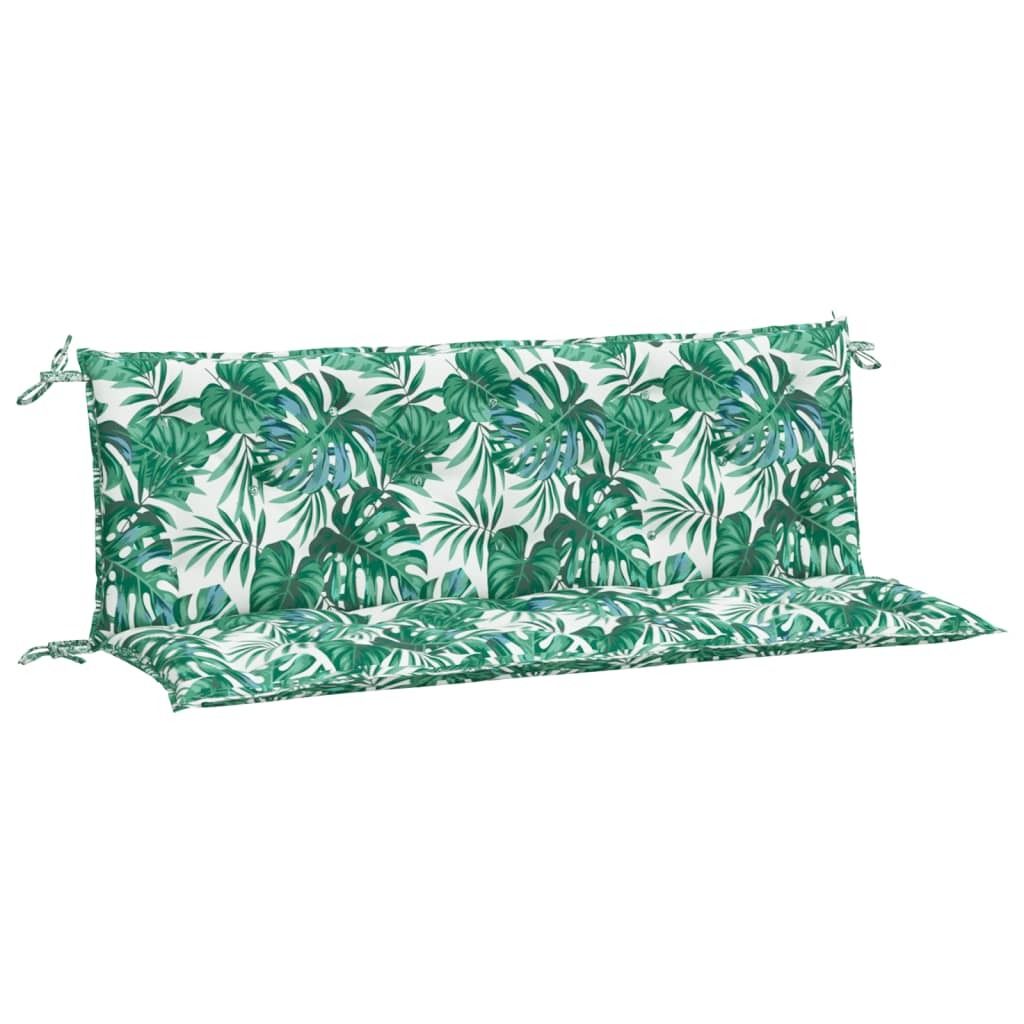 vidaXL Gartenbank-Auflagen 2 Stk. Blattmuster 150x50x7cm Produktbild 