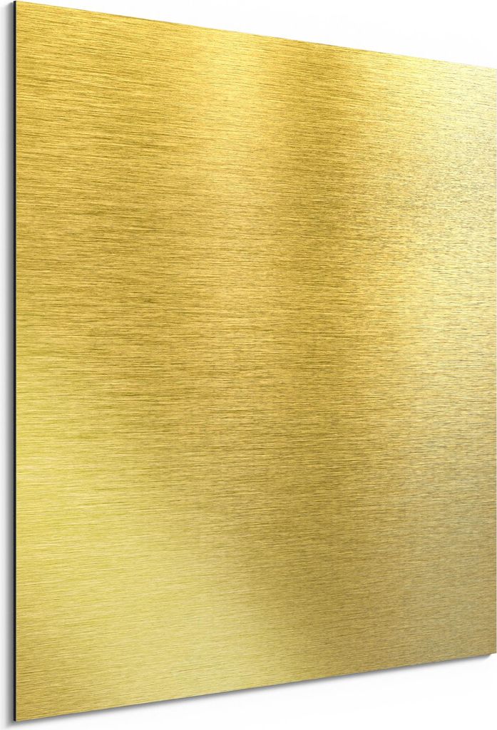 DEQORI Alu-Dibond Bild Silber 30x30 cm 'Gebürstete Goldoberfläche' Wandbild Metall dünn